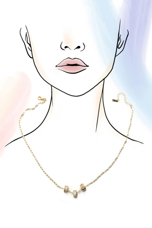 Stars Triple Barrel Necklace
