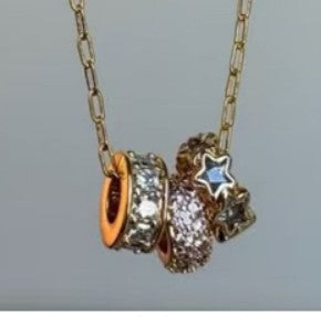 Stars Triple Barrel Necklace