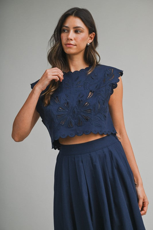 Morgan Embroidered Top and Skirt Set