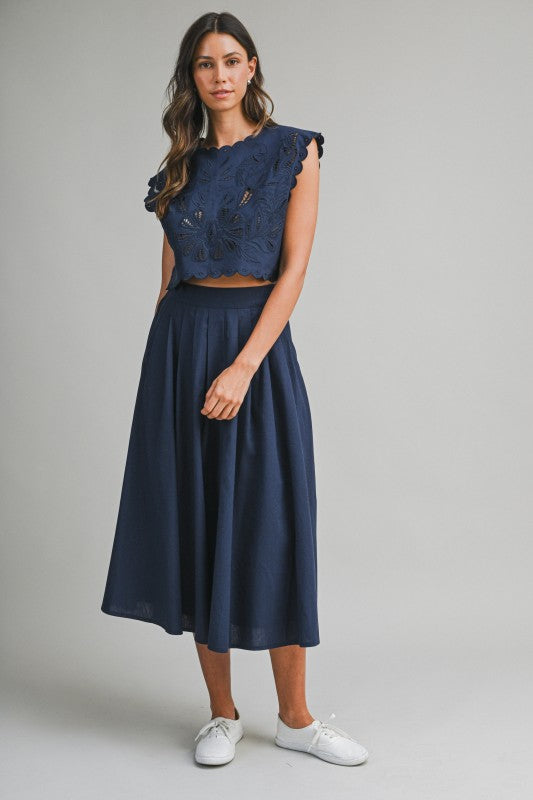 Morgan Embroidered Top and Skirt Set