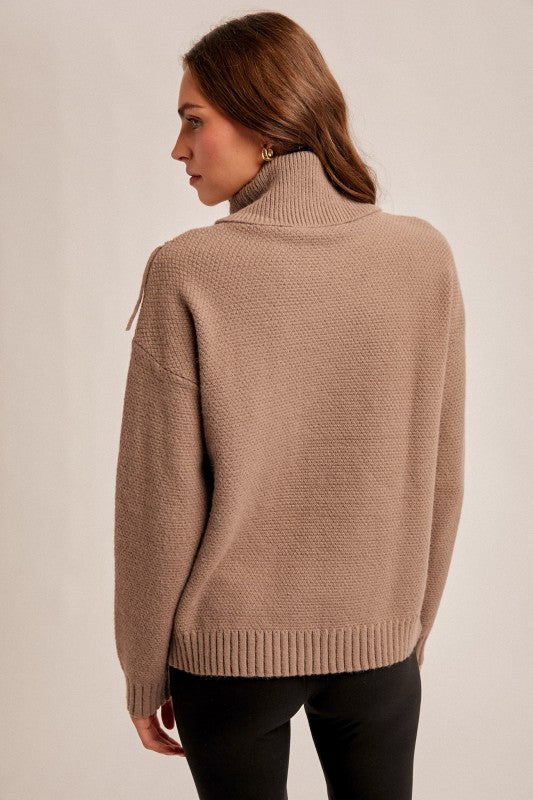Clint Fringe Mock Sweater