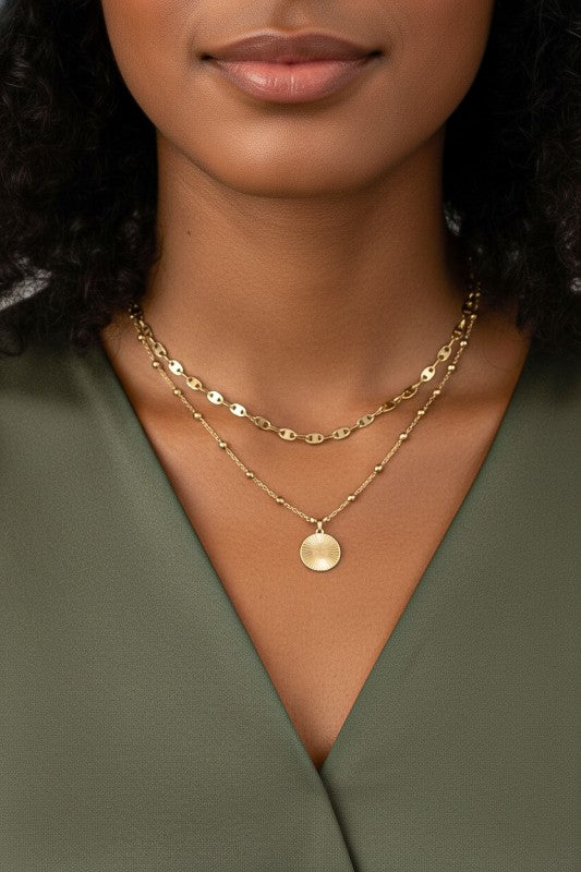 Haven Sun Layer Pendant Necklace