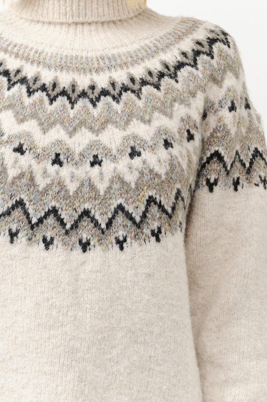 Sofia Fair Isle Turtleneck Sweater