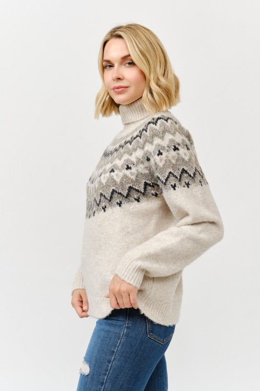 Sofia Fair Isle Turtleneck Sweater