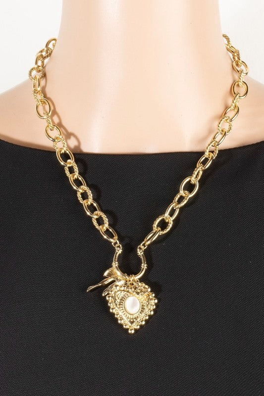 Pia Heart Bow Necklace