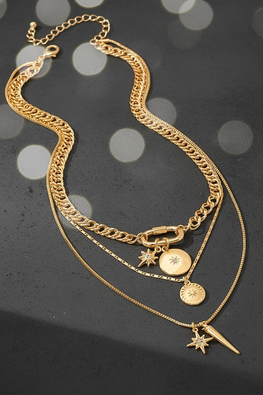 Ember Layer Celestial Charm Necklace