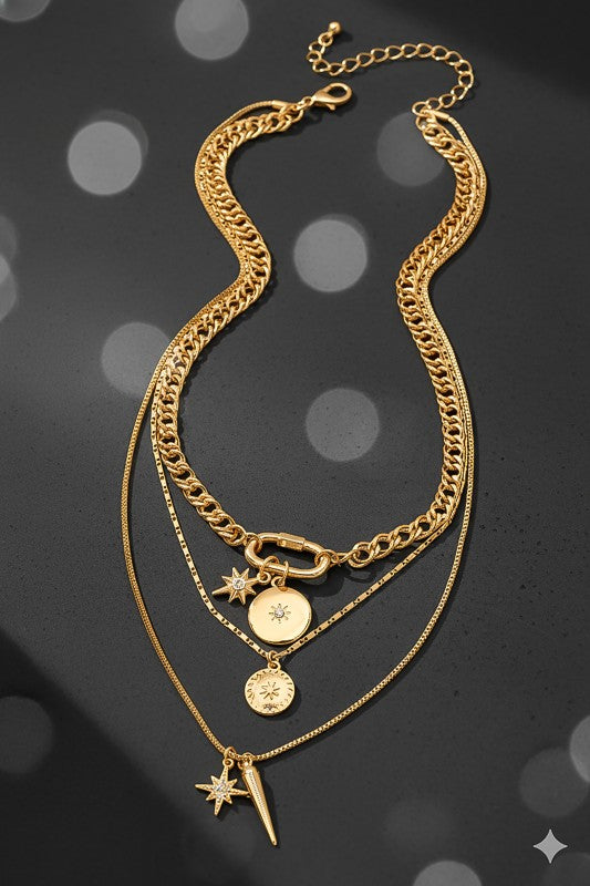 Ember Layer Celestial Charm Necklace