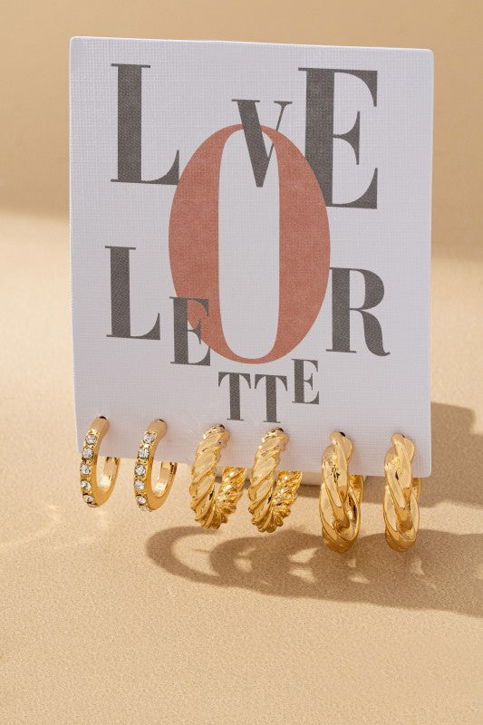Gia Gold Hoop Earring Set
