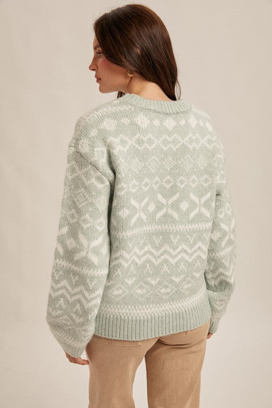 Amber Jacquard Sweater -LARGE ONLY! FINAL SALE