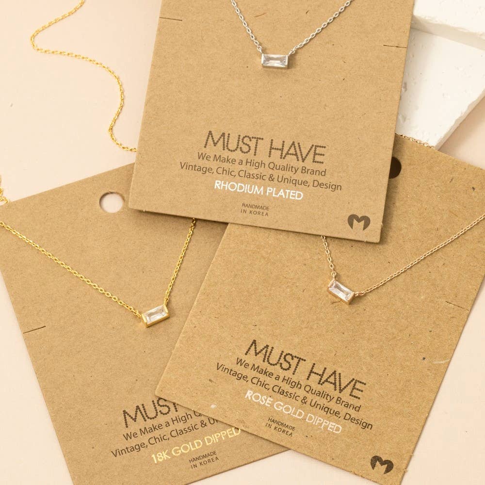 Arlow Mini Stud Rhinestone Pendant Necklace (2 Colors!)