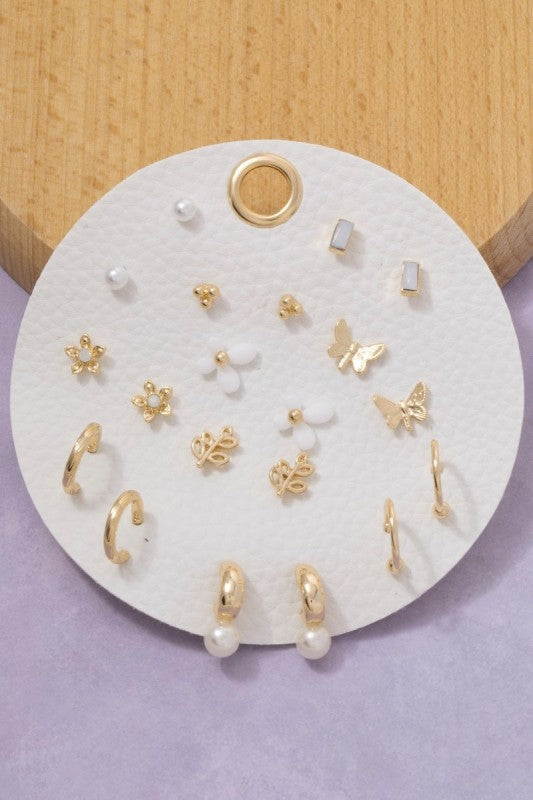 Hollana Butterfly Set of Ten Earrings