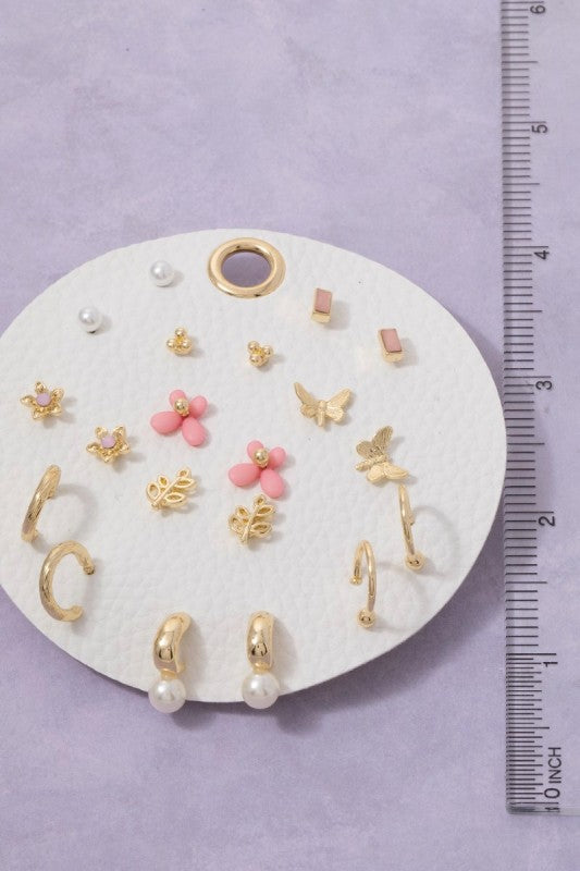Hollana Butterfly Set of Ten Earrings