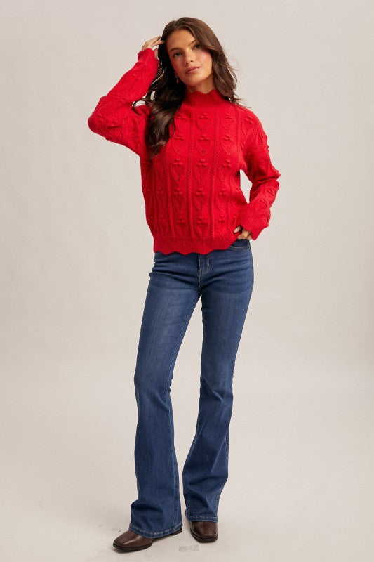 Cody Scalloped High Neck Sweater FINAL SALE