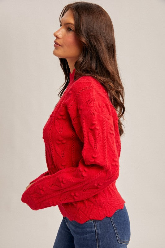 Cody Scalloped High Neck Sweater FINAL SALE