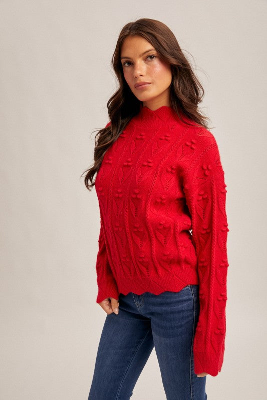 Cody Scalloped High Neck Sweater FINAL SALE
