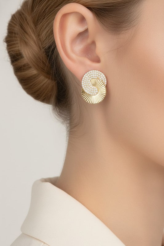 Byla Interlocking Hoop Pave Earrings