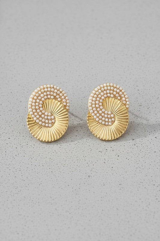 Byla Interlocking Hoop Pave Earrings