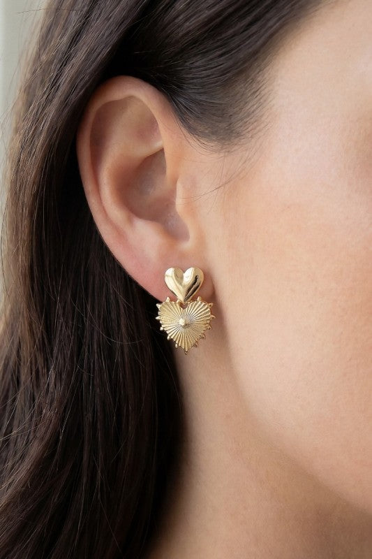 Hitter Heart Dangle Earrings