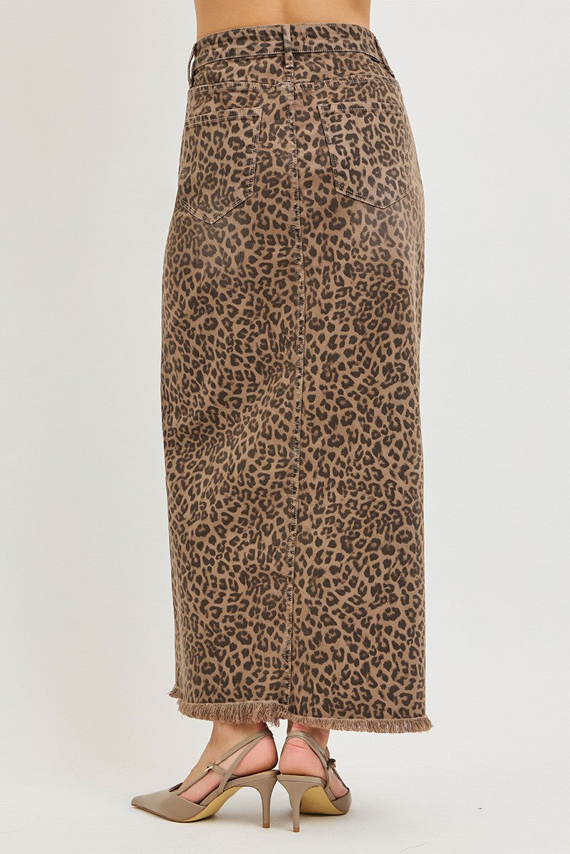 Risen Penelope Leopard Midi Skirt