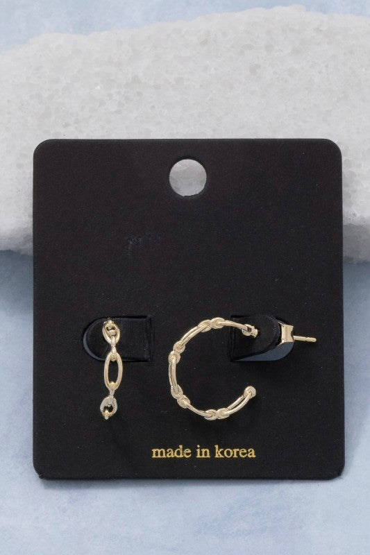 Lavin Chain Hoop Earrings
