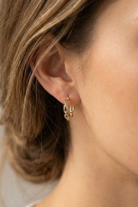 Lavin Chain Hoop Earrings