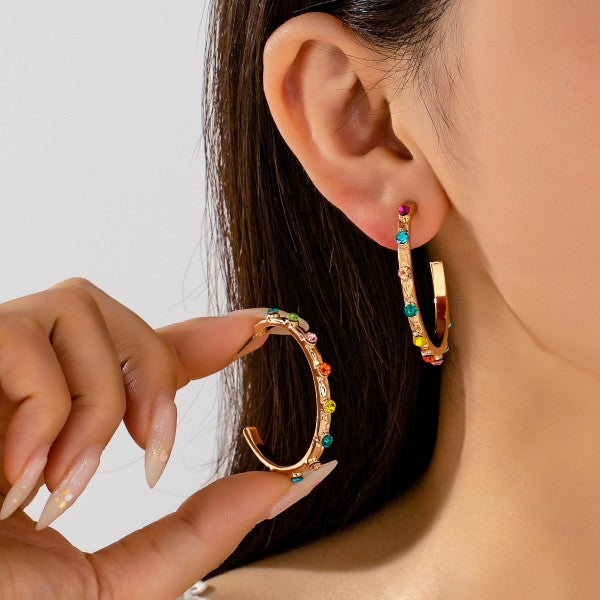 Amie Gemstone Hoop Necklace
