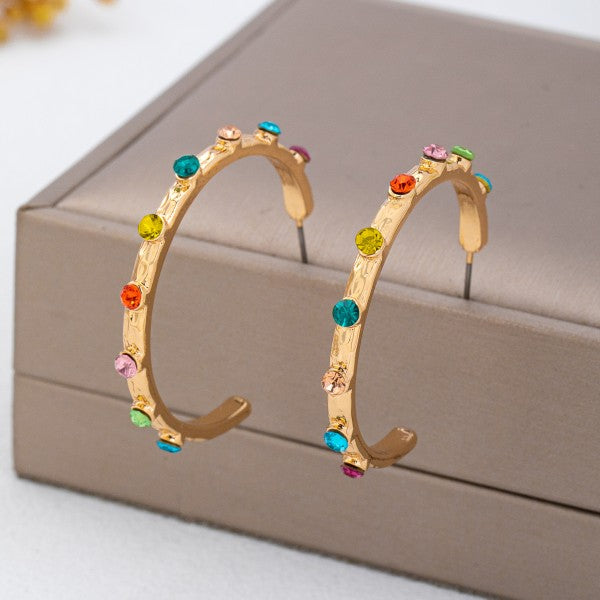 Amie Gemstone Hoop Necklace