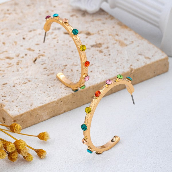Amie Gemstone Hoop Necklace