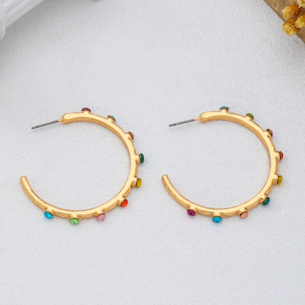 Amie Gemstone Hoop Necklace