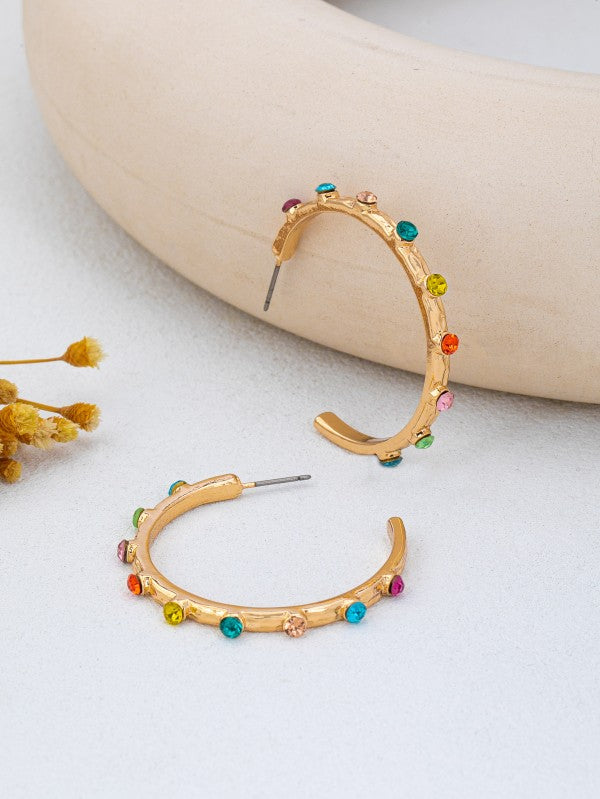 Amie Gemstone Hoop Necklace