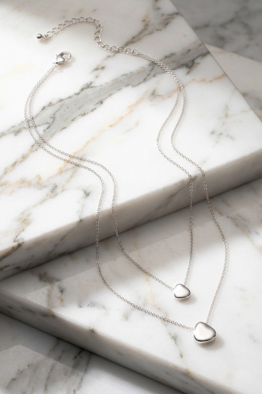 Binnie Pebble Pendant Layer Necklace (2 Colors!)