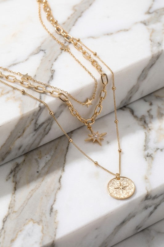 Bessie Three Row Necklace