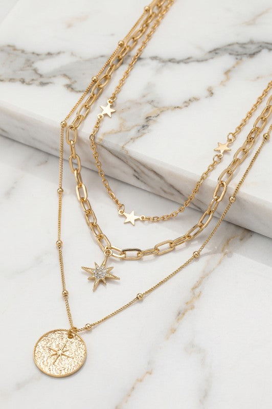 Bessie Three Row Necklace
