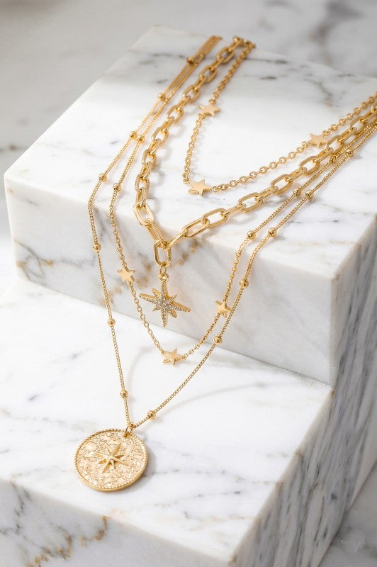 Bessie Three Row Necklace