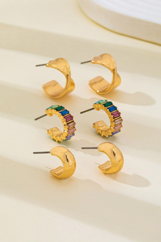 Akka Multi Baguette Earring Set