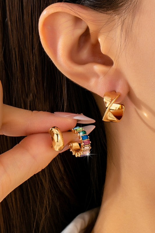 Akka Multi Baguette Earring Set