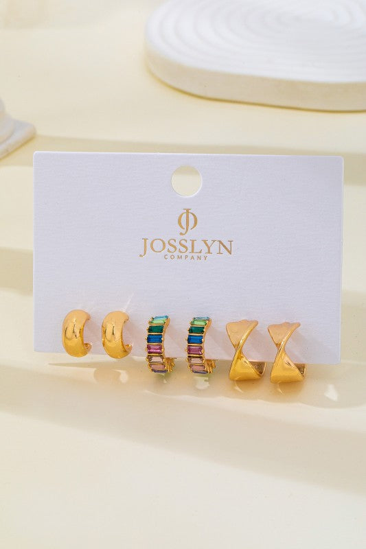 Akka Multi Baguette Earring Set