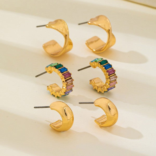 Akka Multi Baguette Earring Set