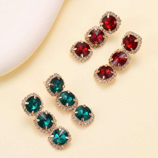 Heton Layer Rhinestone Earrings (2 Colors!)