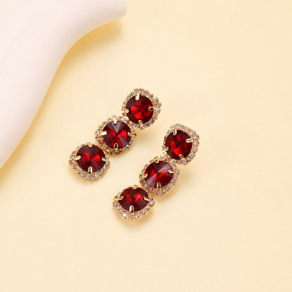 Heton Layer Rhinestone Earrings (2 Colors!)