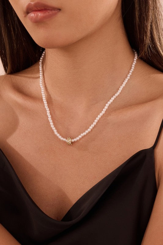 Attia Rhinestone Charm Necklace