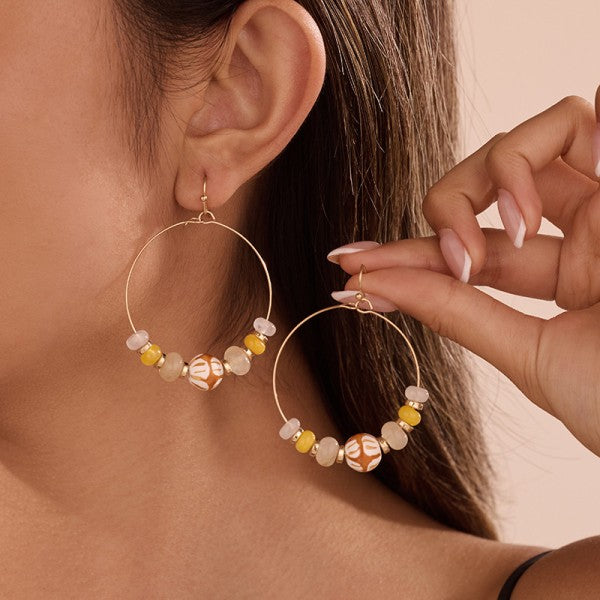 Arbor Bead Hoop Earrings