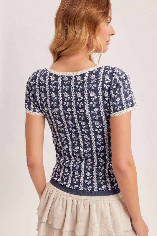 Hentrietta Floral Knit Top PREORDER