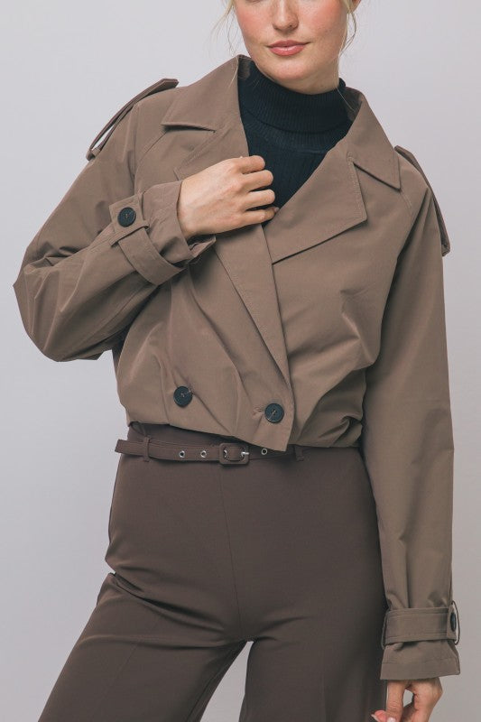 Priah Cropped Trench Jacket
