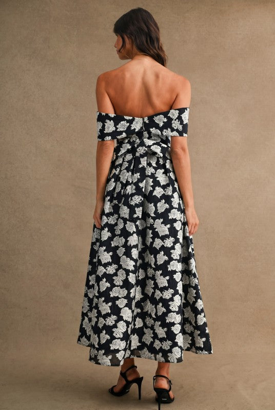 Barker Off Shoulder Midi Floral Dress