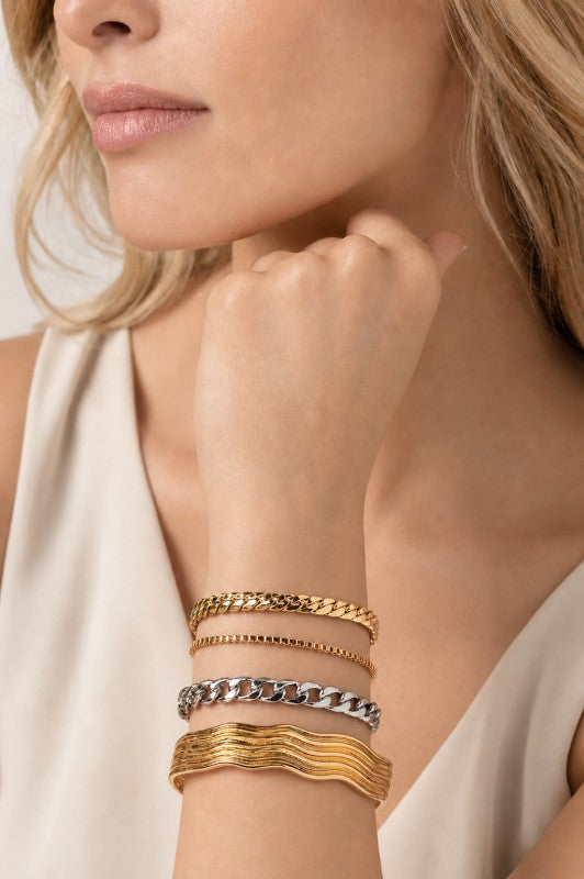 Boin Chain Cuff Bracelet Set