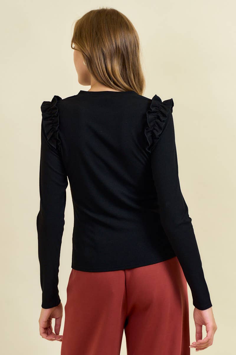 Lerner Ruffle Shoulder Top