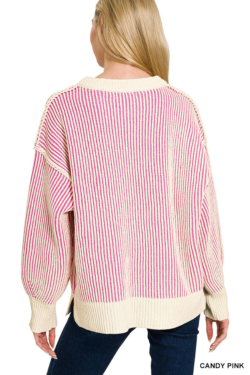 Reba Ribbed Crew Sweater