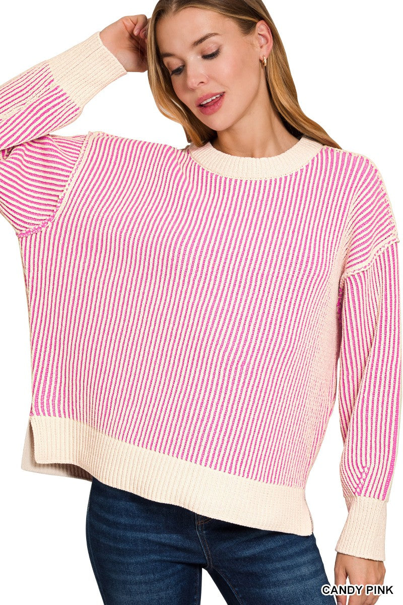 Reba Ribbed Crew Sweater