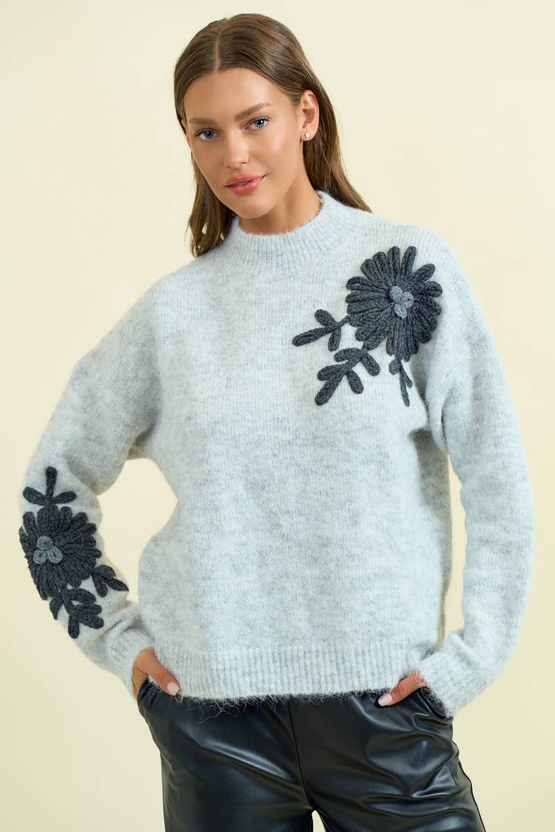 Gainor Floral Applique Sweater -In stores 10/10!